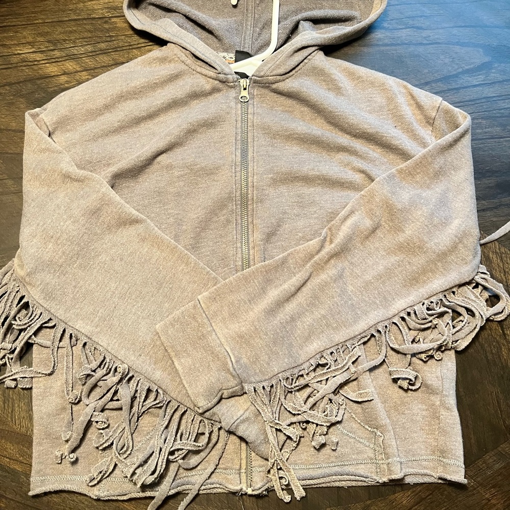 Girls zip-up with fringe
